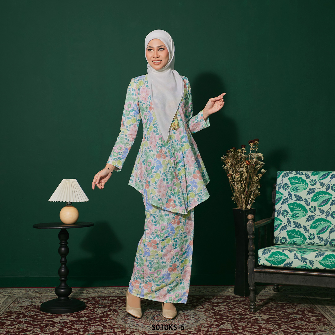 Kebaya Saloma in Teal Green (S010KS-5) - Image 2