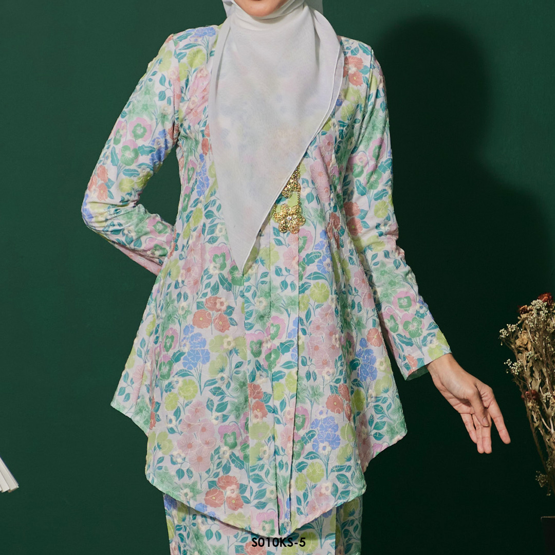 Kebaya Saloma in Teal Green (S010KS-5) - Image 3