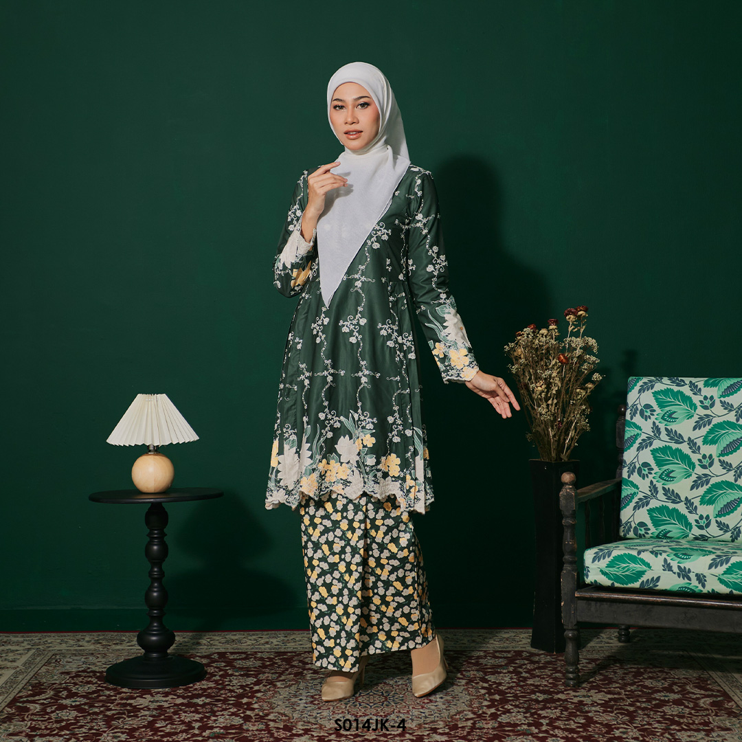 Juliana Kurung in Hunter Green (S014JK-4) - Image 2