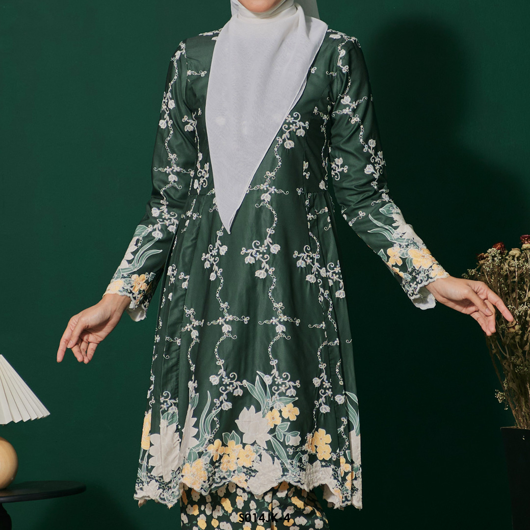 Juliana Kurung in Hunter Green (S014JK-4) - Image 4