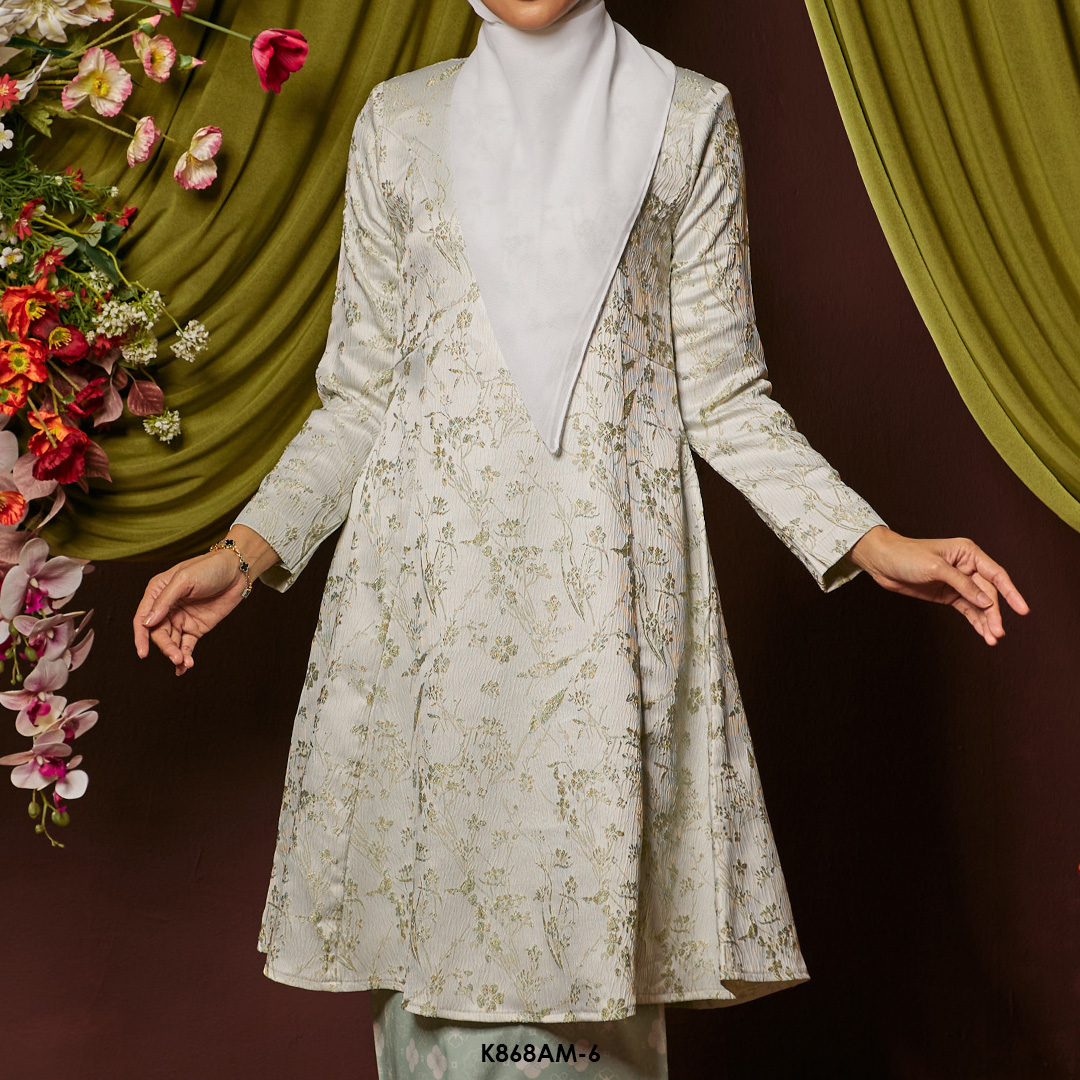 Ameera Kurung in Sage Green (K868AM-6) - Image 4