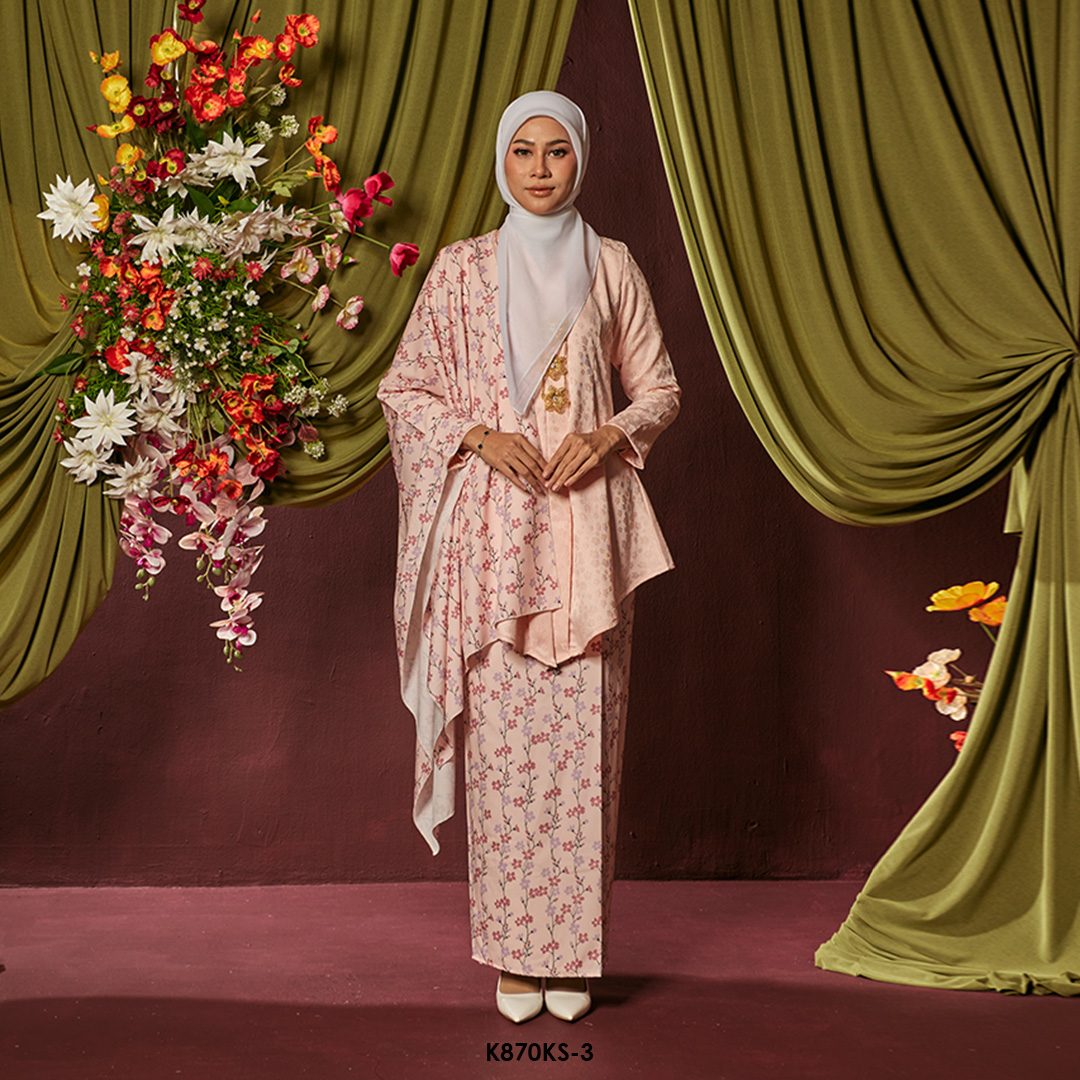 Kebaya Saloma With Shawl in Pink (K870KS-3)