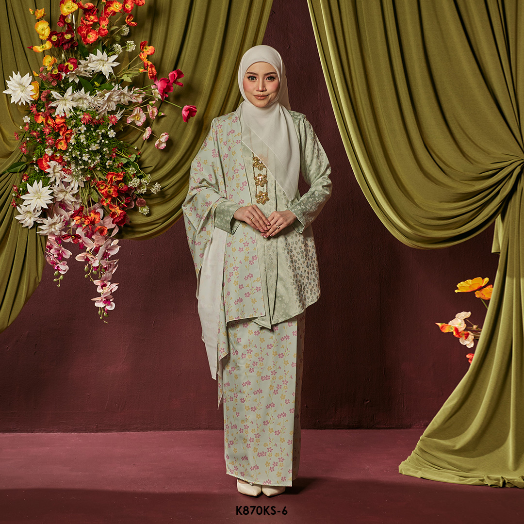 Kebaya Saloma With Shawl in Mint (K870KS-6)