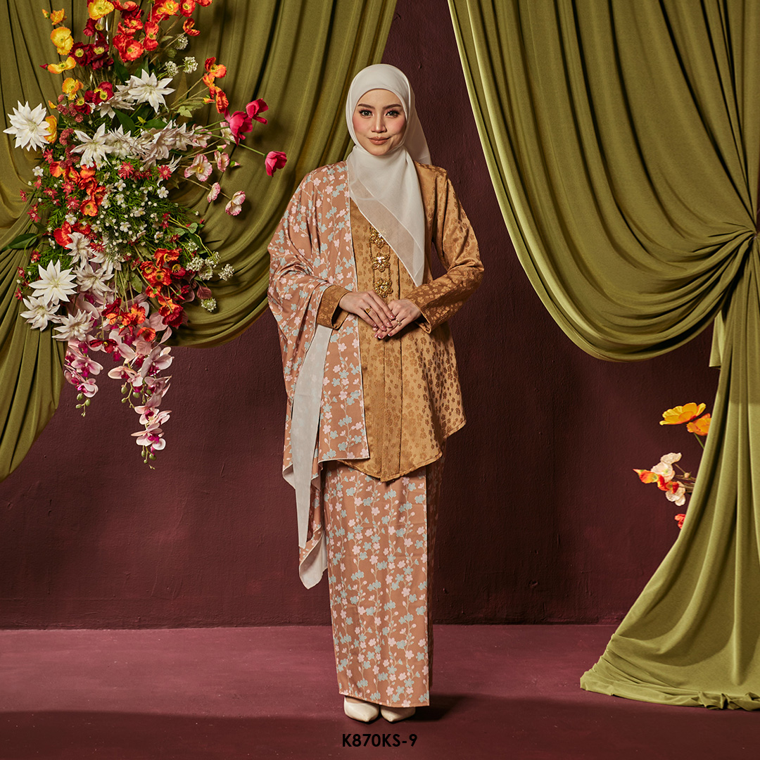Kebaya Saloma With Shawl in Brown (K870KS-9)