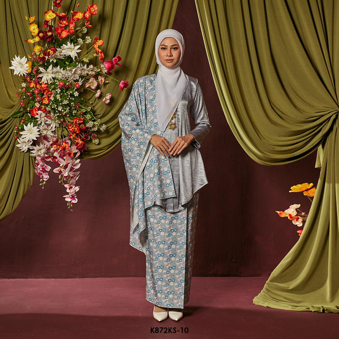 Kebaya Saloma With Shawl in Powder Blue (K872KS-10)