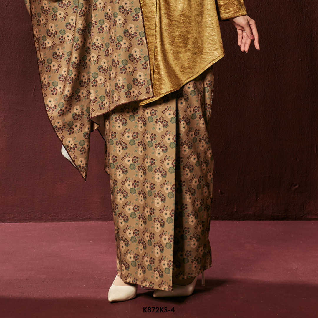 Kebaya Saloma With Shawl in Gold (K872KS-4) - Image 3