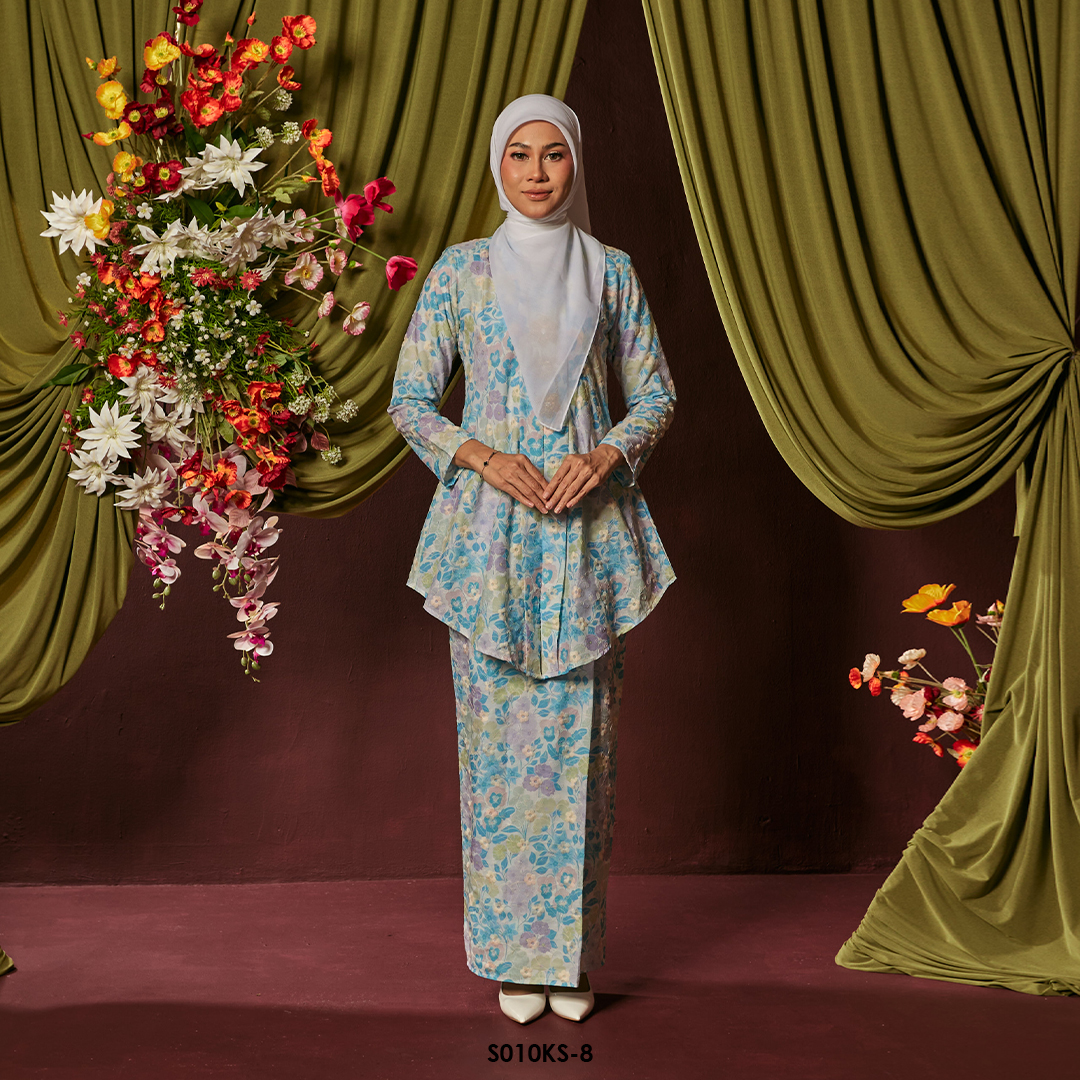 Kebaya Saloma in Steel Blue (S010KS-8)