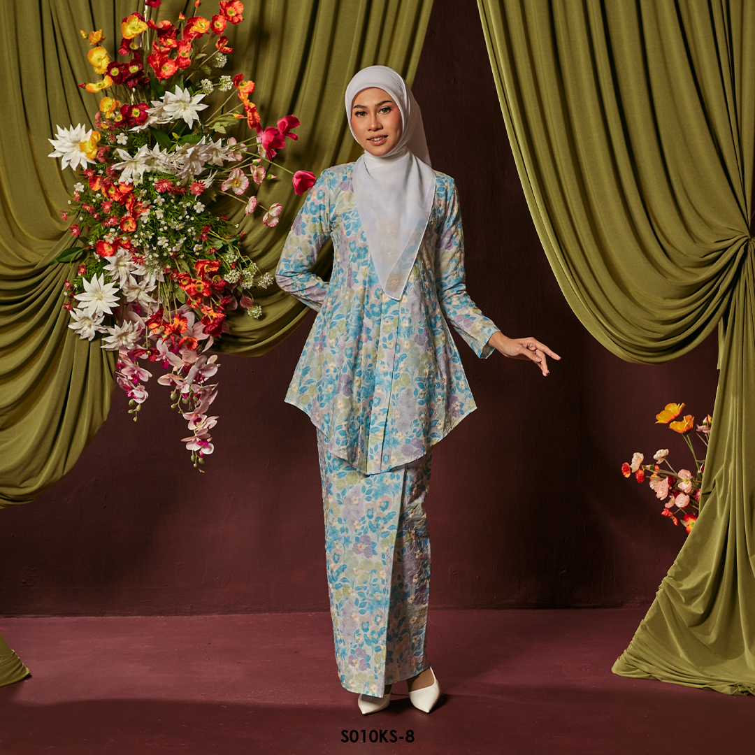 Kebaya Saloma in Steel Blue (S010KS-8) - Image 2