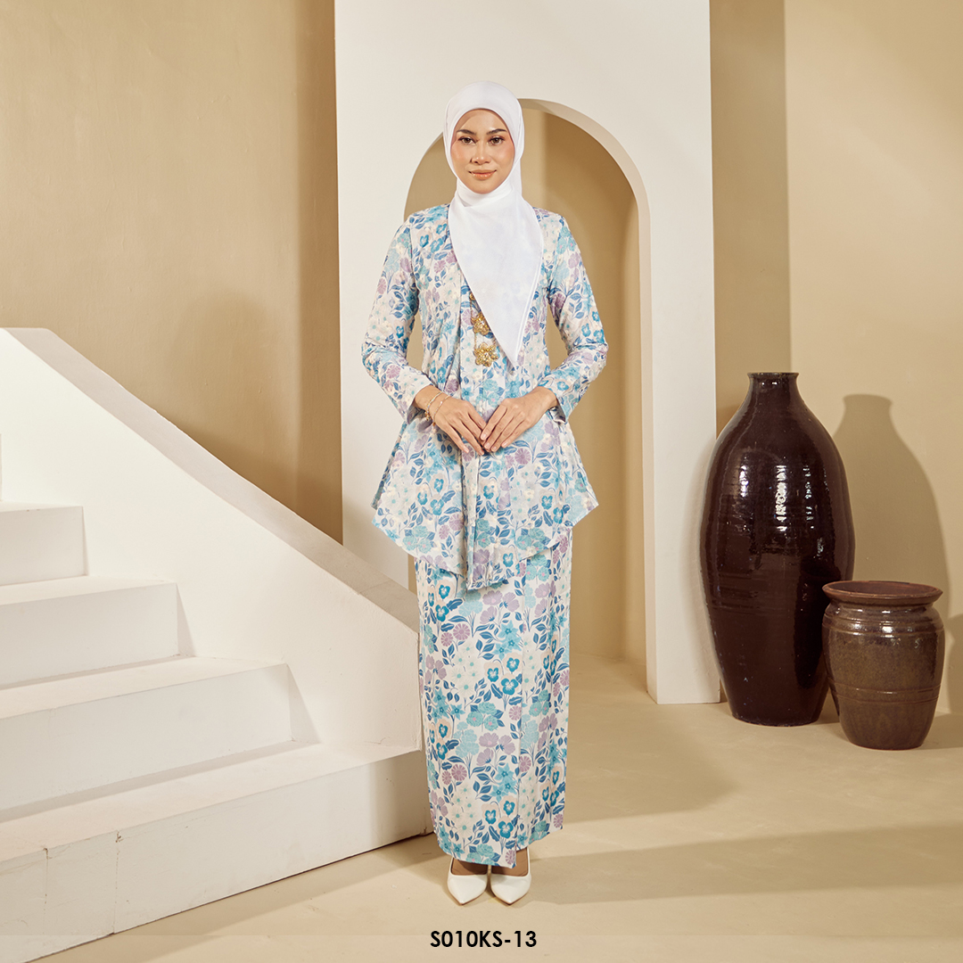 Kebaya Saloma in Azure Blue (S010KS-13)