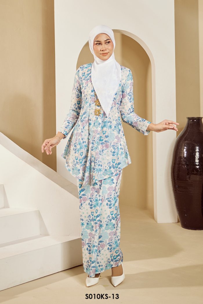 Kebaya Saloma in Azure Blue (S010KS-13)