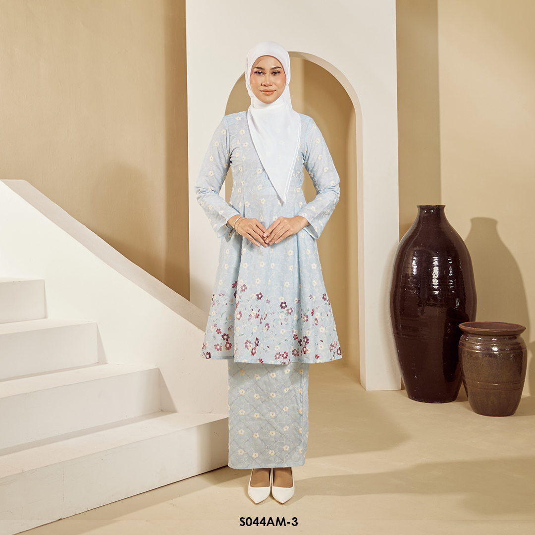 Ameera Kurung in Blue (S044AM-3)