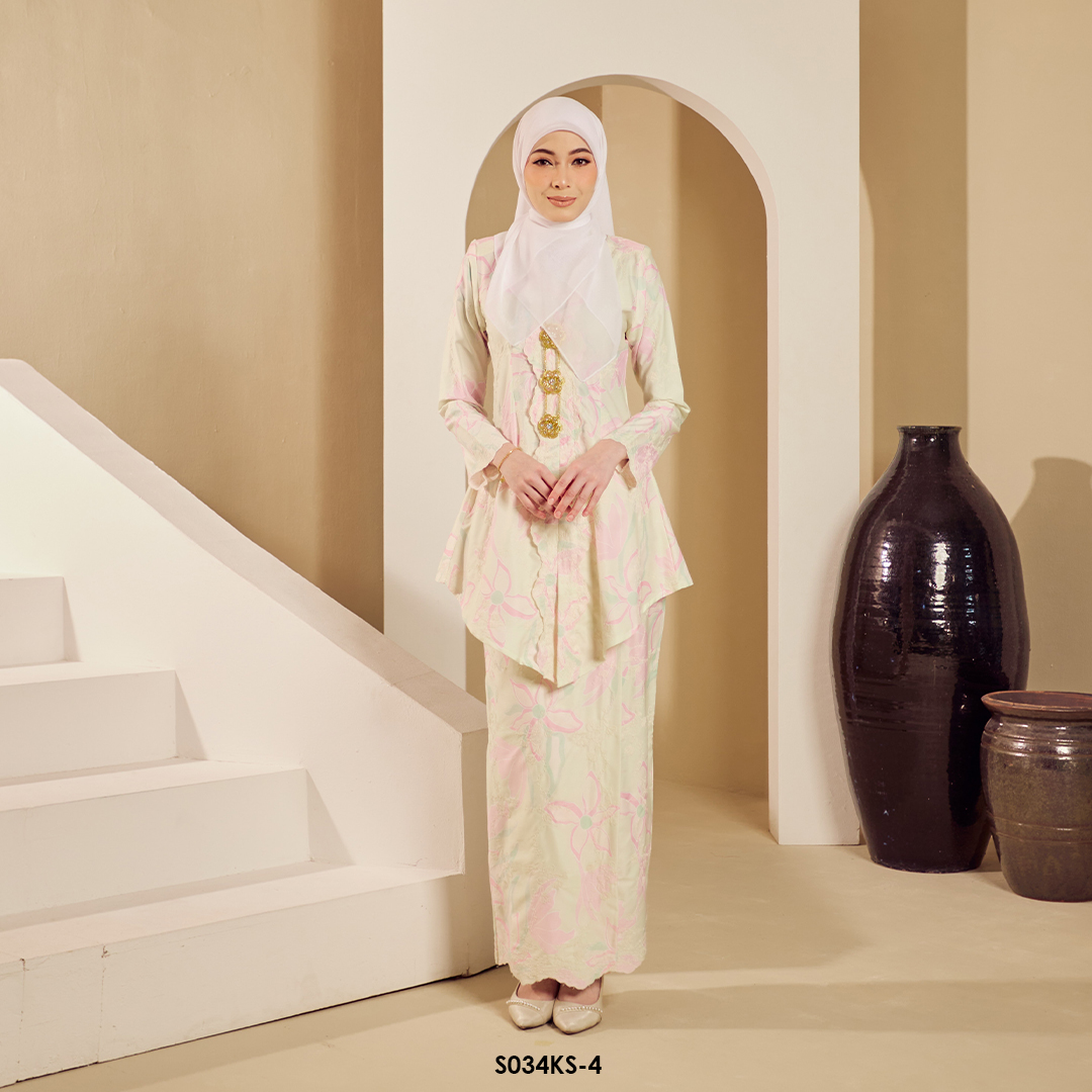 Kebaya Saloma in Pastel Cream (S034KS-4)