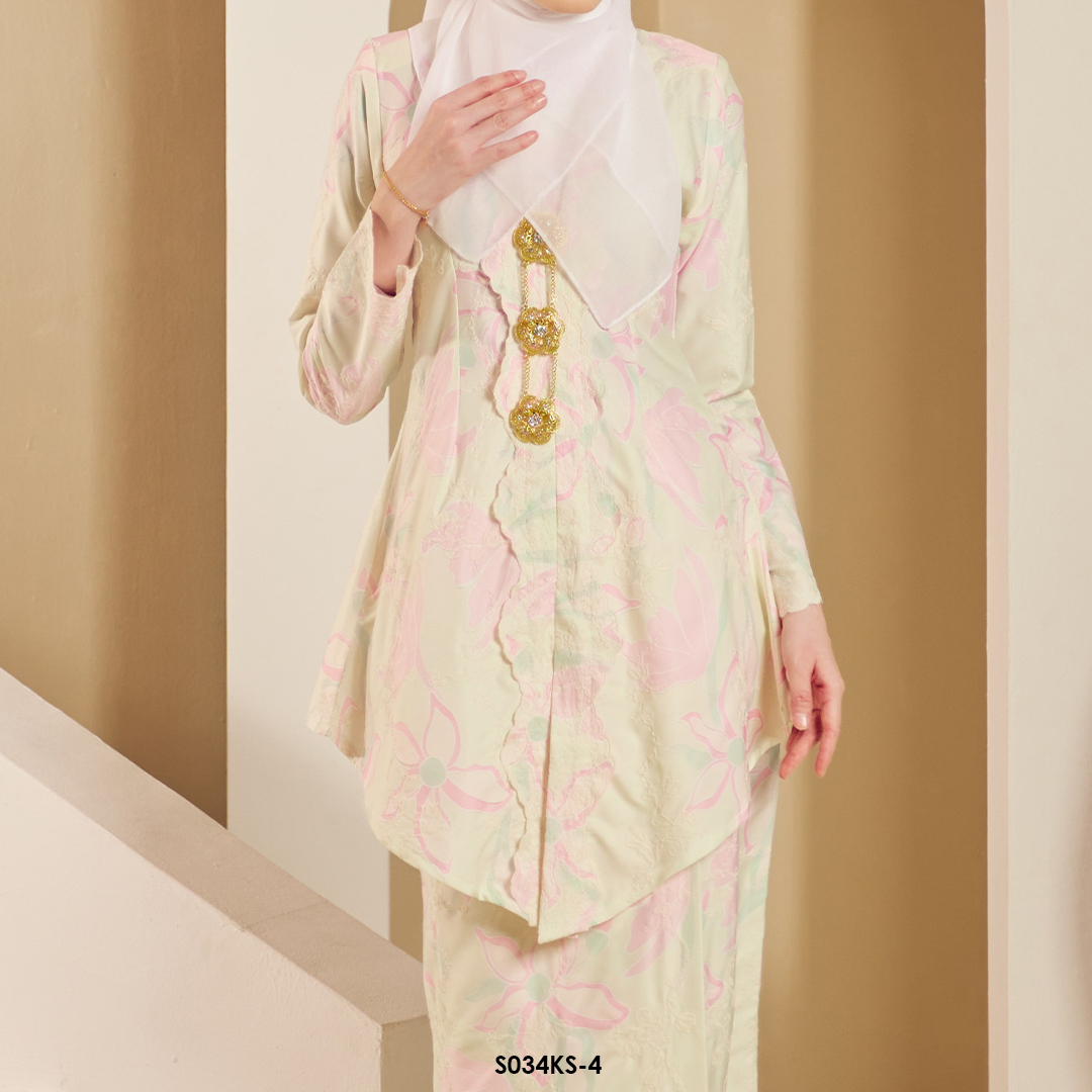 Kebaya Saloma in Pastel Cream (S034KS-4) - Image 3