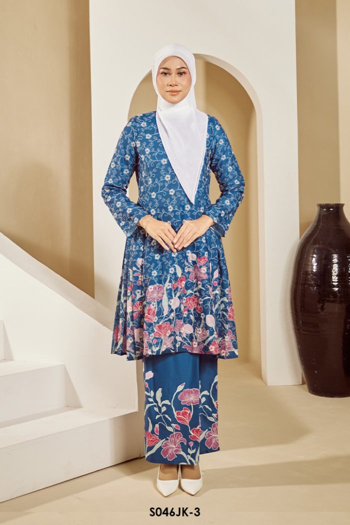 Juliana Kurung in Dark Blue (S046JK-3)