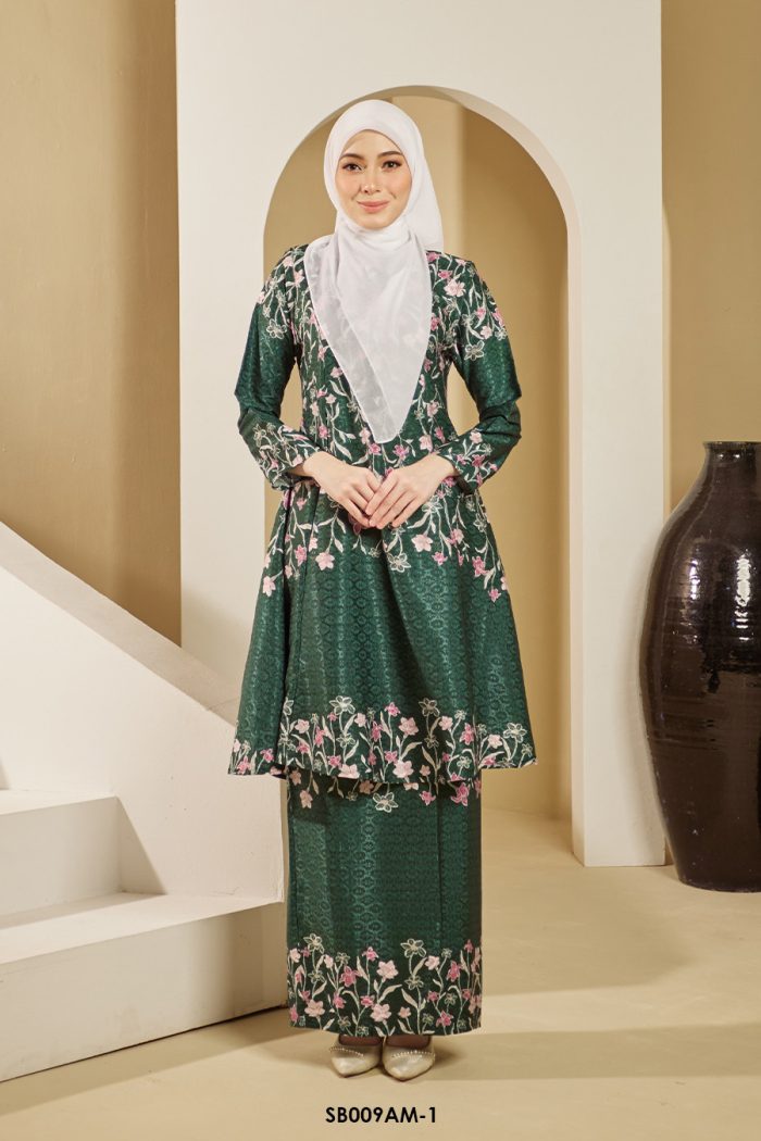 Ameera Kurung in Emerald Green (SB009AM-1)