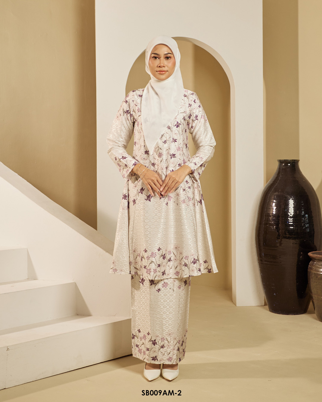 Ameera Kurung in Ivory (SB009AM-2)