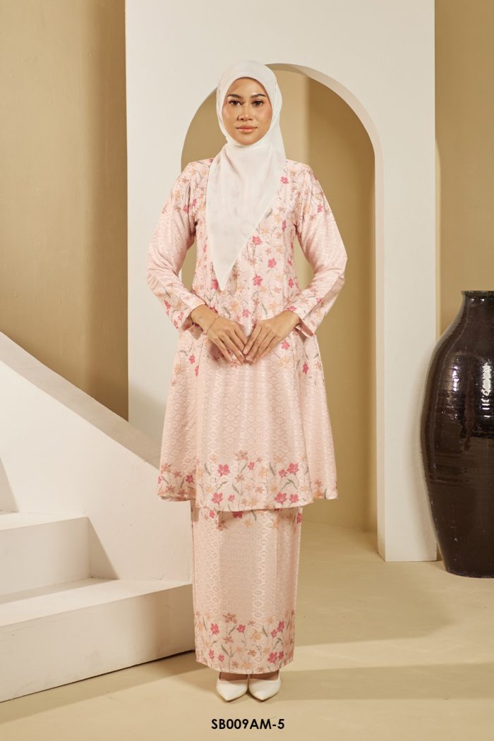 Ameera Kurung in Peach (SB009AM-5)