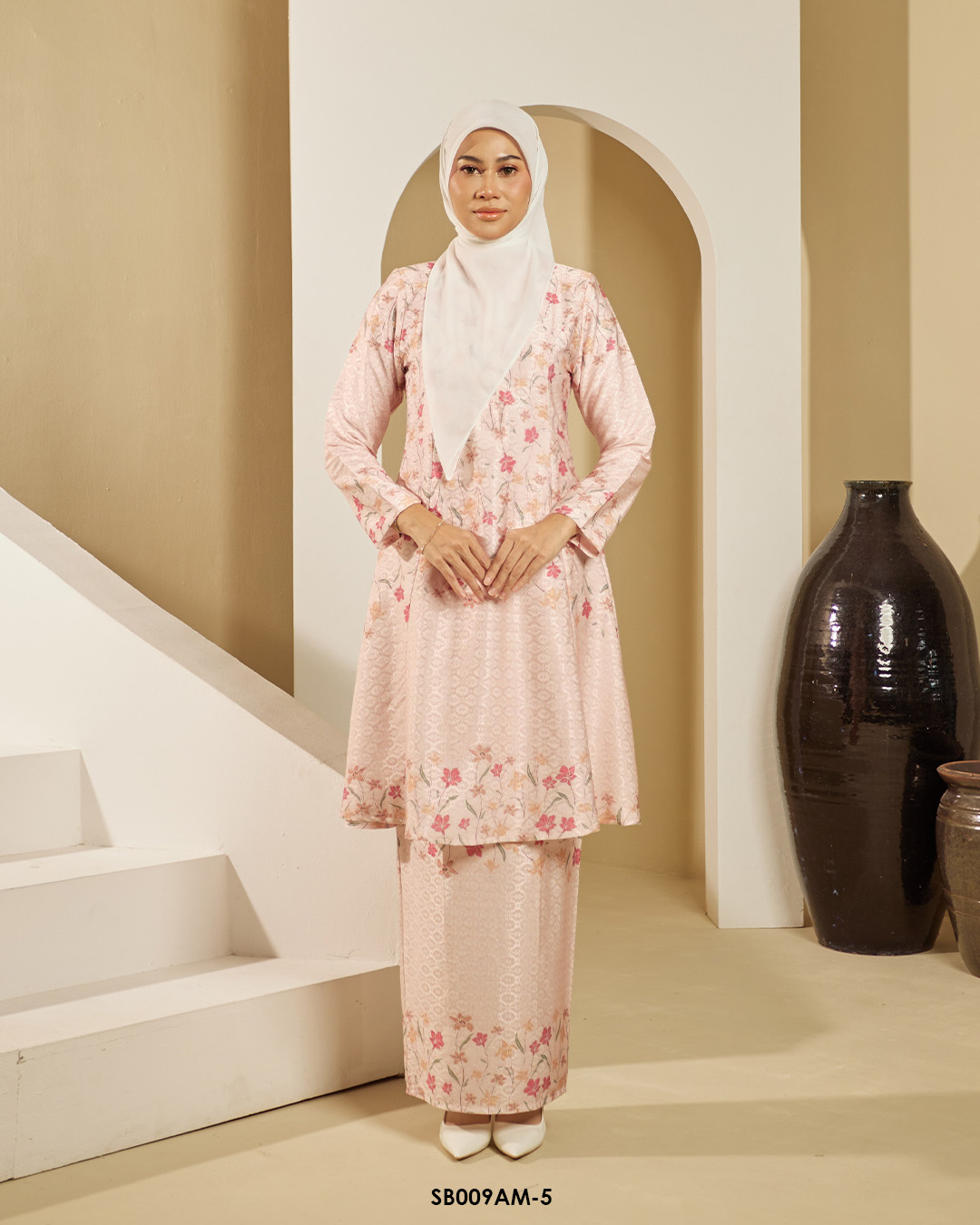 Ameera Kurung in Peach (SB009AM-5)