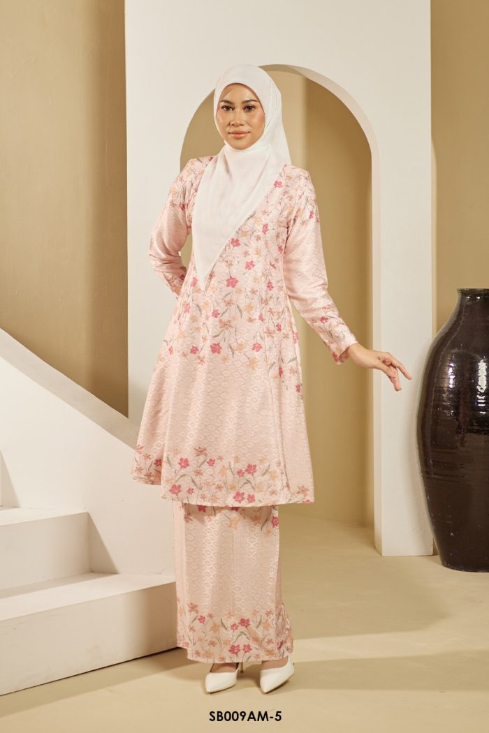 Ameera Kurung in Peach (SB009AM-5)